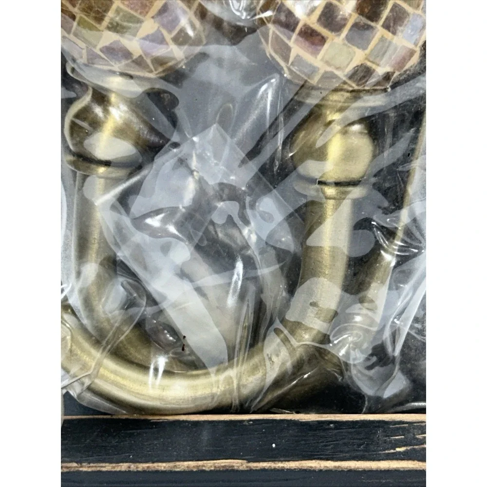BEME Vintage Curtain Holdbacks Antique Cut Glass Tiffany Style W/Brass 5 
